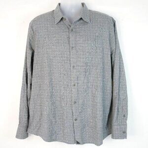 UNTUCKit Casalferro Shirt Mens XXL Gray Plaid Houndstooth Lt weight Flannel L/S